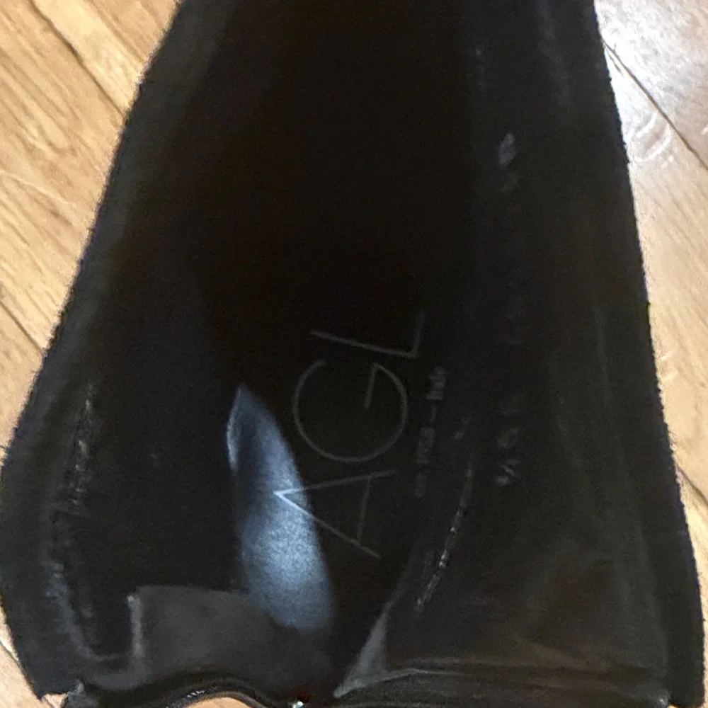 “AGL Italian Suede Blk Booties – Luxe Gold Zippers – Elevated Wardrobe Staple” - Picture 4 of 5